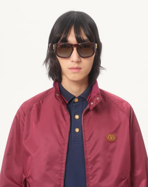 Valentino - Cotton Piqué Polo Shirt With Vg Embroidery - Blue - Man - T-shirts And Sweatshirts