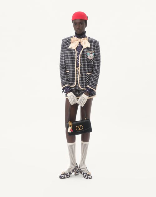 Valentino - Bouclé Jacket - Navy/ivory - Woman - Jackets And Blazers