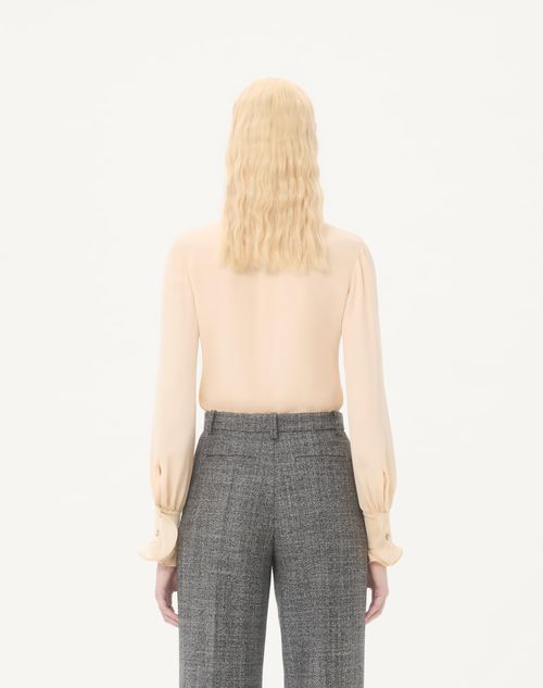 Valentino - Georgette Blouse - Birch - Woman - Shirts And Tops