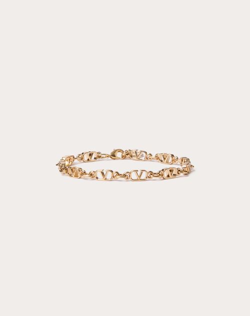 Shop Valentino Garavani Vlogo Signature Metal Bracelet Woman Gold S