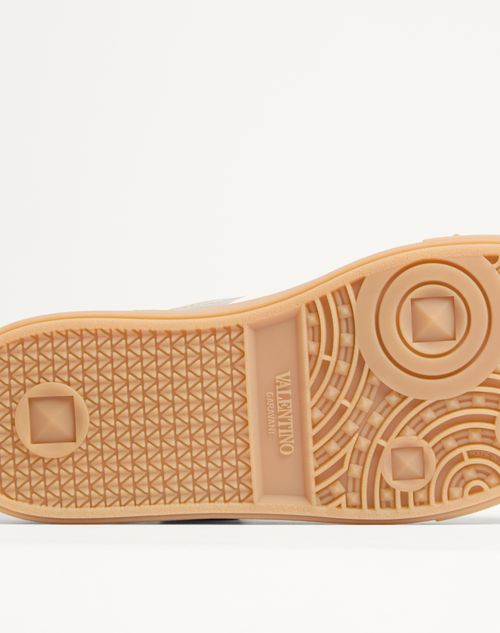 Valentino Garavani - Upvillage Trainer In Laminated Calfskin With Nappa Calfskin Leather Band - Platinum - Woman - Sneakers