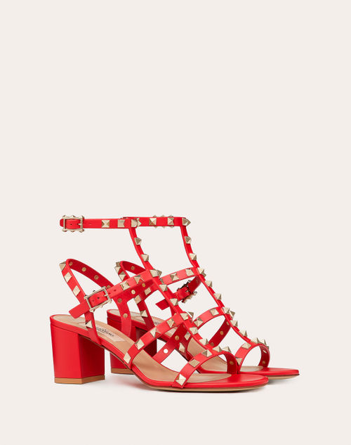 Valentino Garavani - ロックスタッズ カーフスキン ストラップサンダル 60mm - ピュアレッド - ウィメンズ - サンダル