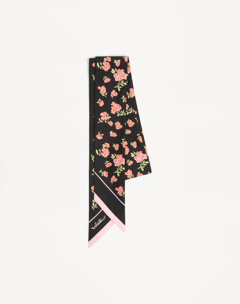 Valentino Garavani Women's Black/Multicolour Mazzetto Coriandolo Silk Bandeau Scarf Woman Uni