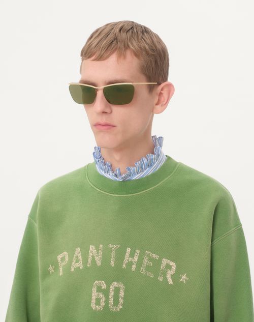 Valentino - Floating Rimless Metal Glasses - Gold/green - Unisex - Eyewear