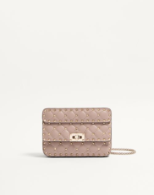 Valentino Garavani - Small Nappa Rockstud Spike Bag - Poudre - Woman - Shoulder Bags