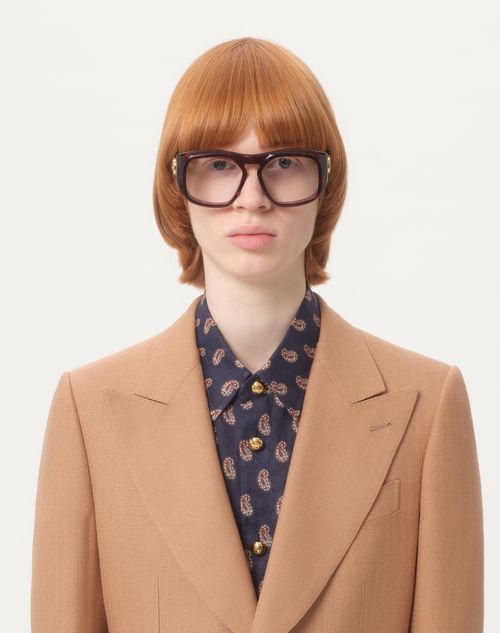 Valentino - Single-breasted Viscose Jacket - Ginger - Man - Coats And Blazers