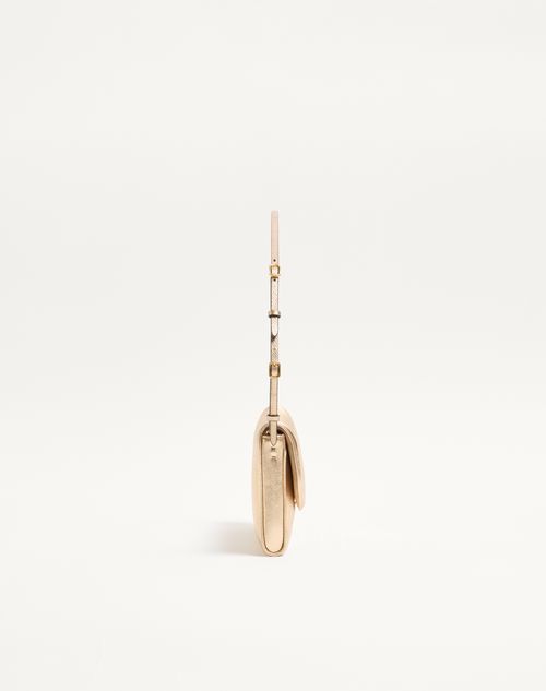 Valentino Garavani - Valentino Garavani Devain Small Shoulder Bag In Laminated Nappa Leather - Gold - Woman - Shoulder Bags