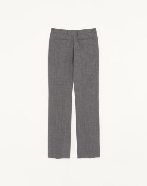 Valentino - Valentino Mouliné Wool Trousers - Black/grey - Man - Trousers And Shorts