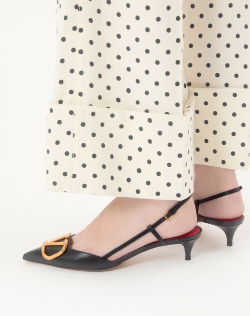 Valentino Garavani - Vlogo Signature Calfskin Slingback Pump 40mm / 1.6 In. - Black - Woman - Shoes