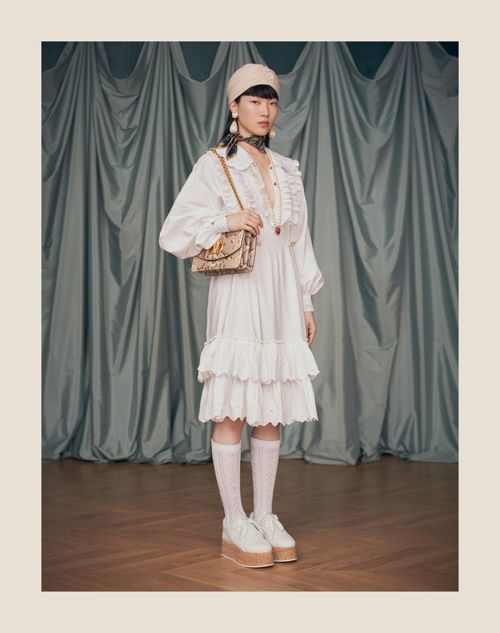 Valentino - Embroidered Cotton And Linen Dress - White - Woman - Dresses