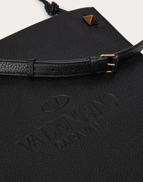 Valentino Garavani - Valentino Garavani Identity Leather Crossbody Bag - Black - Man - Shoulder Bags