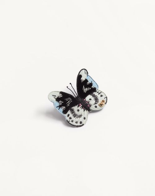 Valentino Garavani - Broche Valentino Flutterby De Terciopelo - Dorado/multicolor - Hombre - Joyas