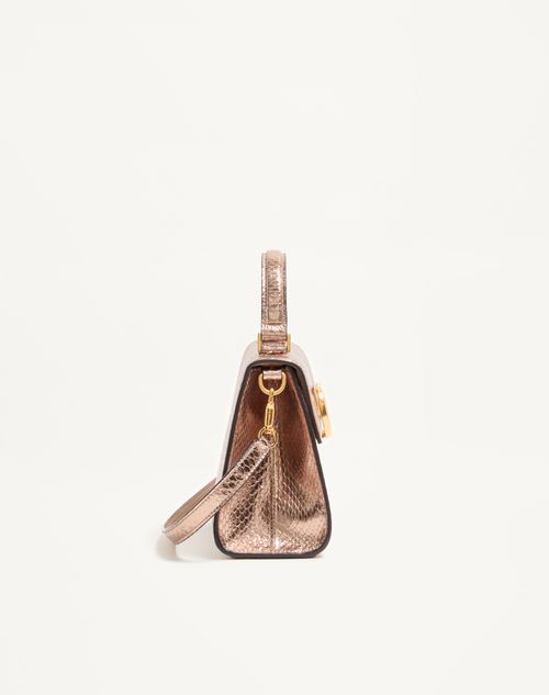 Valentino Garavani - Valentino Garavani Vsling Small Handbag In Laminated Elaphe - Pink - Woman - Top Handle Bags
