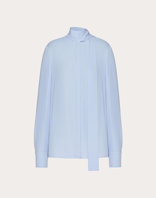 Valentino Bluse Aus Georgette Frau Iris Liliac 44 In Blue