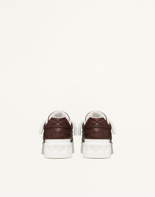 Valentino Garavani - One Stud Xl Low-top Trainer In Calfskin And Shiny Nylon - White/fondant - Man - Trainers