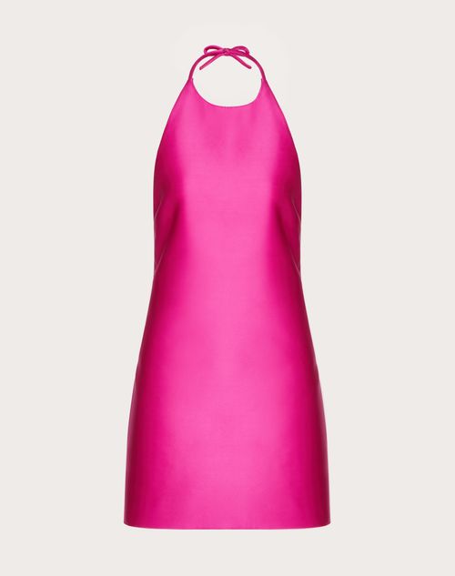 Valentino Kurzes Kleid Aus Techno Duchesse Frau Pink Pp 44
