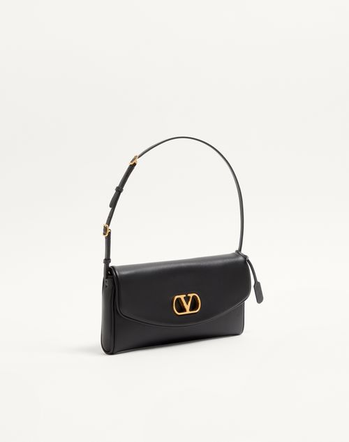 Valentino Garavani - Valentino Garavani Devain Small Nappa Shoulder Bag - Black - Woman - Shoulder Bags