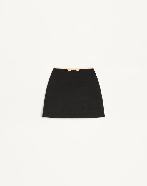 Valentino Plain Wool Tweed Skirt Woman Black/red/green 38 In Multi