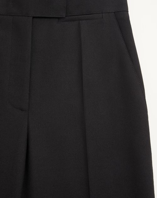 Valentino - Dry Diagonal Wool Pants - Black - Woman - Pants And Shorts