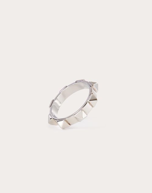 Valentino Garavani - Metal Rockstud Ring - Palladium - Man - Jewelry