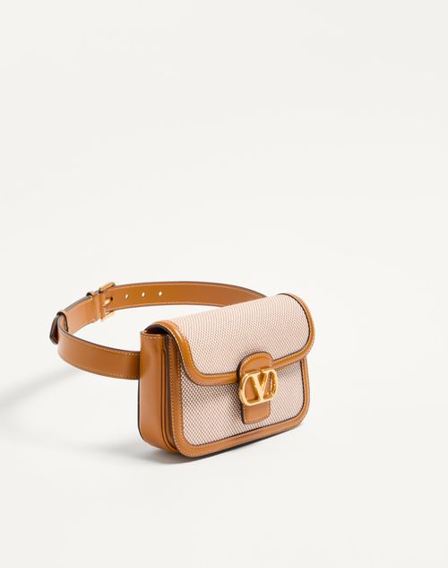 Valentino Garavani - Valentino Garavani 9to5 Canvas Belt Bag - Natural/tobacco - Woman - Belt Bags