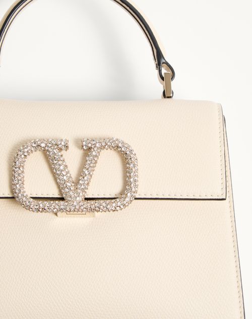 Valentino Garavani - Small Vsling Handbag With Jewel Embroidery - Ivory - Woman - Top Handle Bags