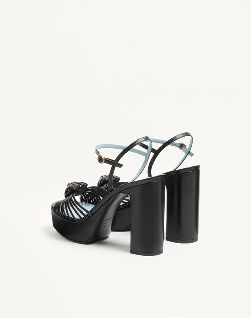 Valentino Garavani - Coeur Royal Platform Sandal In Kidskin 115mm - Black - Woman - Sandals