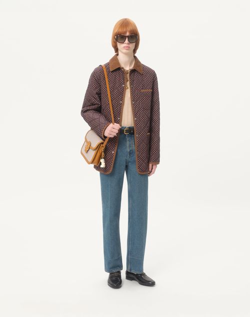 Valentino - Quilted Nylon Jacket With Opticool Print - Blue/sand/ivory - Man - Outerwear