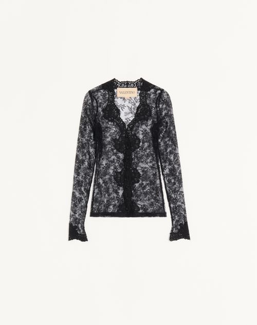 Valentino Stretch Lace Cardigan Woman Black S
