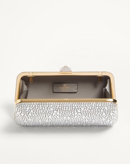 Valentino Garavani - Carry Secrets Rhinestone Minaudiere - Crystal - Woman - Clutches