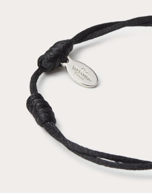 Valentino Garavani - Bracciale Vlogo Signature In Cotone - Nero - Uomo - Gioielli