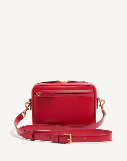 Valentino Garavani - Sac À Bandoulière Valentino Garavani Viva Superstar En Cuir Nappa - Rouge/noir - Femme - Sacs Porté Épaule