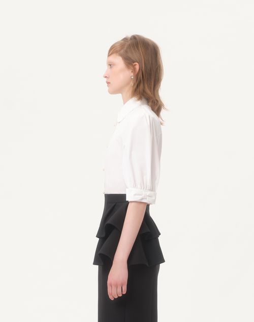 Valentino - Cotton Popeline Shirt - White - Woman - Shirts And Tops