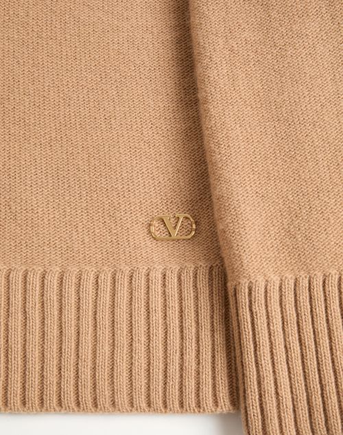 Valentino - Wool Jumper - Camel/black - Woman - Knitwear