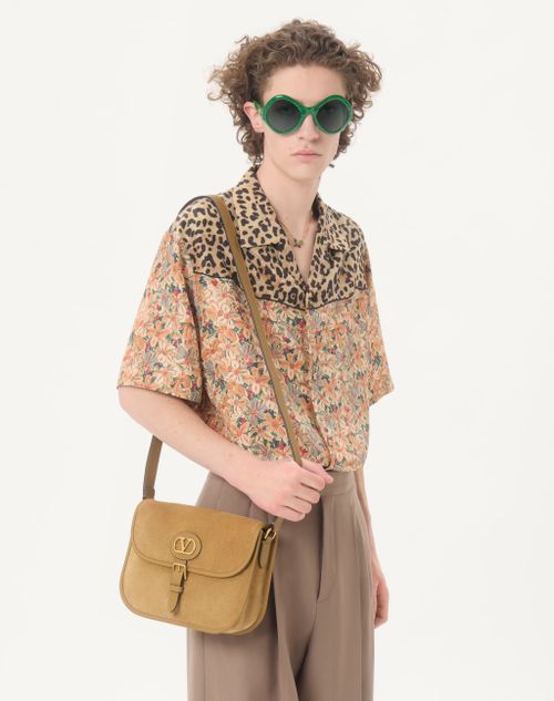 Valentino - Valentino Bowling Shirt In Silk Poplin With Fauve Eclat Animalier And Papier Floral Prints - Multicolour - Man - Shirts