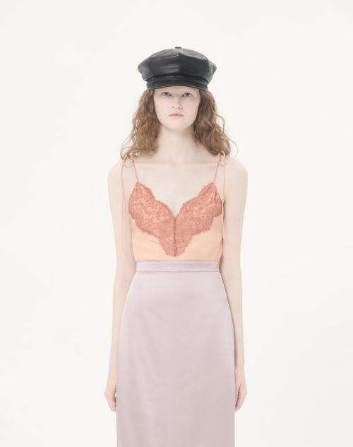 Valentino - Crepe De Chine Top - Lachs - Frau - Blusen & Tops