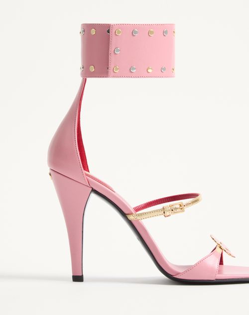 Valentino Garavani - Kidskin Cuffie Sandal 100mm - Pink - Woman - Sandals