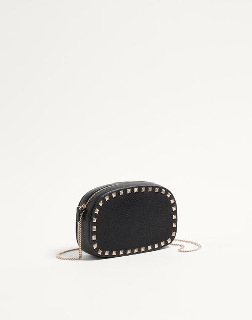 Valentino Garavani - Mini Rockstud Shoulder Bag In Grainy Calfskin - Black - Woman - Clutches