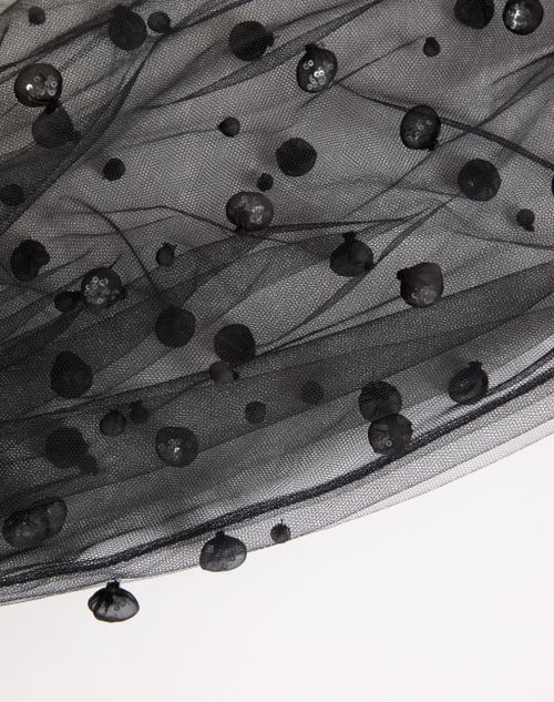 Valentino - Tulle Illusione Embroidered Top - Black - Woman - Shirts And Tops