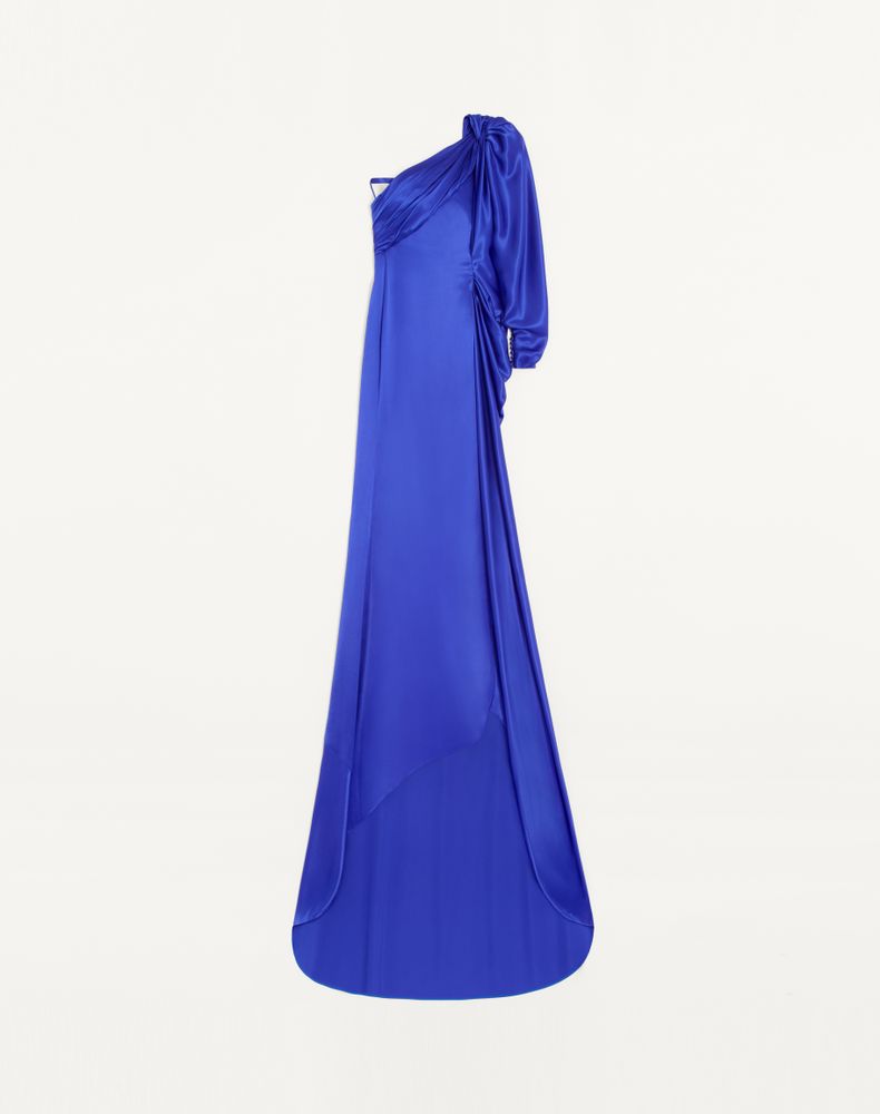 Valentino Women's Cobalt Crepe Satin Gown Woman 44
