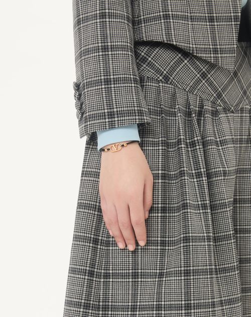 Valentino Garavani - Vlogo Signature Valentino Garavani Cotton Bracelet - Black - Woman - Jewelry