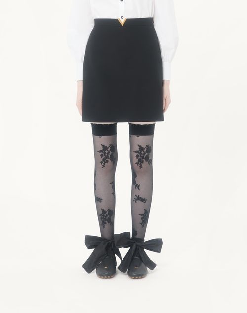 Valentino - Crepe Couture Short Skirt - Black - Woman - Skirts