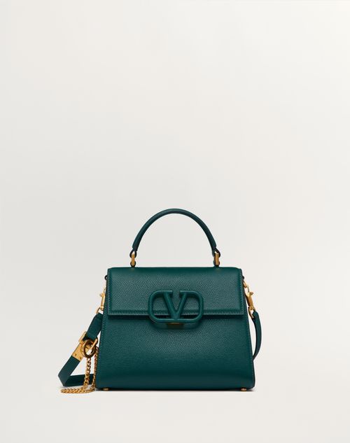 Shop Valentino Garavani Small Vsling Grainy Calfskin Handbag Woman English Green Uni