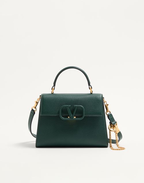 Valentino Garavani Valentino Garavani Vsling Small Handbag In Grainy Calfskin Woman English Green Onesize