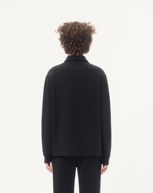 Valentino - Valentino Cotton Polo Shirt With Vgold - Black - Man - T-shirts And Sweatshirts