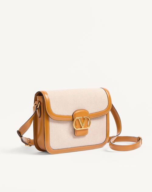 Valentino Garavani - Valentino Garavani 9to5 Canvas Shoulder Bag - Natural/golden Cuir - Woman - Shoulder Bags