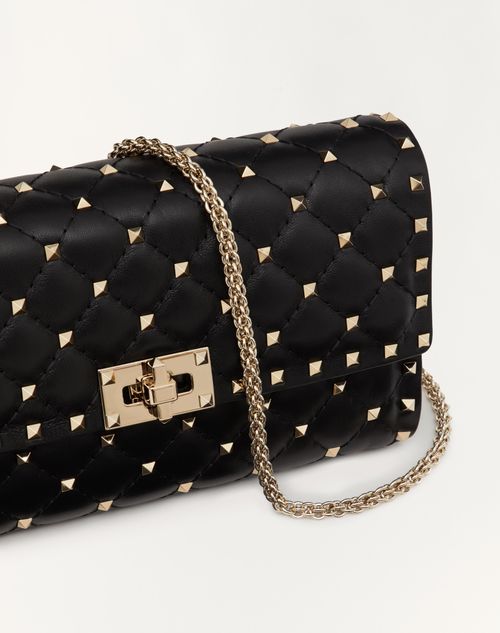 Valentino Garavani - Rockstud Spike Nappa Leather Crossbody Clutch Bag - Black - Woman - Shoulder Bags