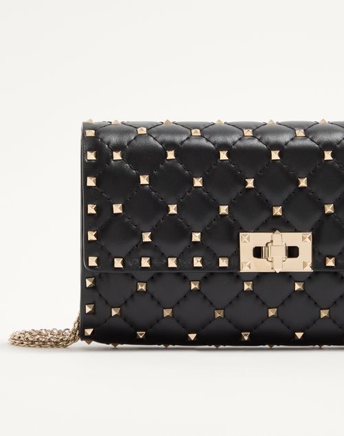 Valentino Garavani - Rockstud Spike Nappa Leather Crossbody Clutch Bag - Black - Woman - Clutches