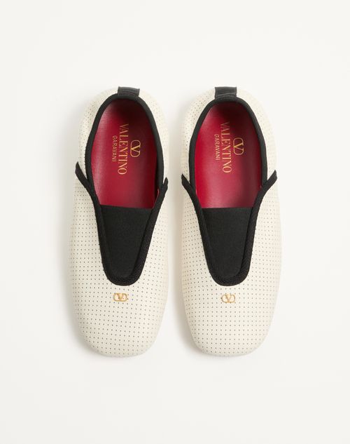 Valentino Garavani - Rythmika Ballerina In Perforated Nappa Leather - White - Woman - Ballerinas