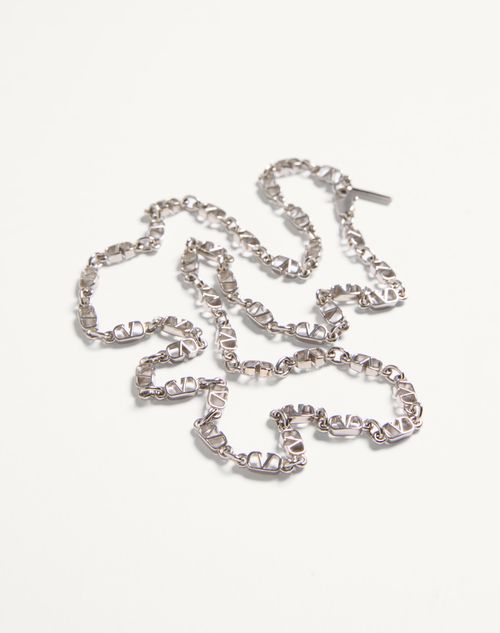 Valentino Garavani - Collier Vlogo Signature En Métal - Palladium - Homme - Bijoux Et Montres